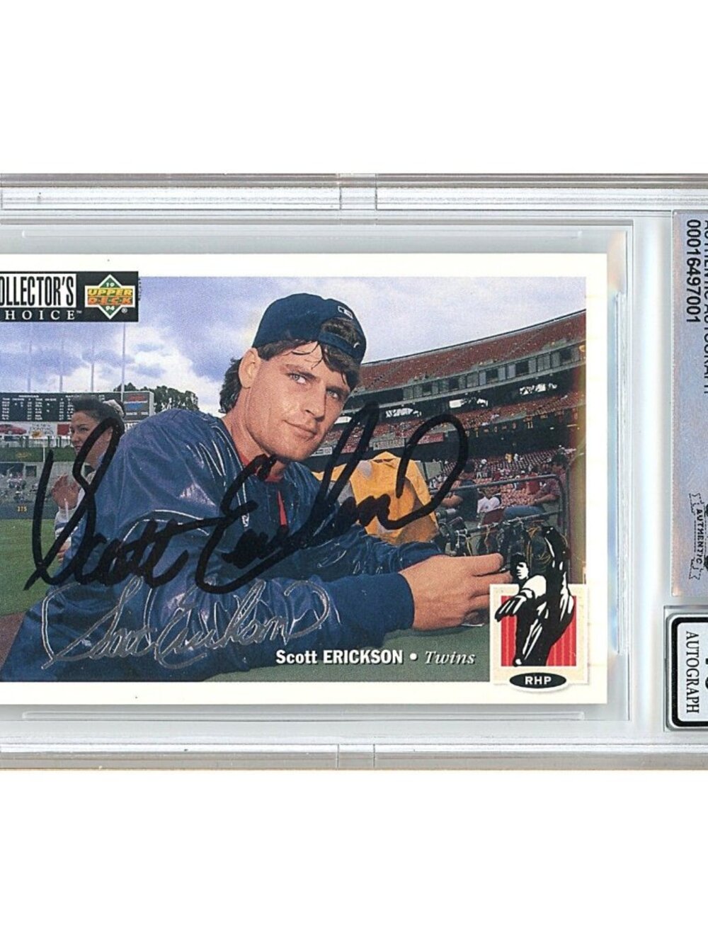 Scott Erickson Signed 1994 Collector's Choice #96 Silver Twins Slab BGS Auto 10